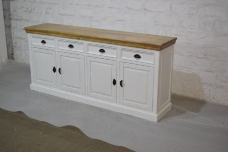 Mangohouten dressoir witte afwerking 180 cm