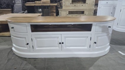 Halfrond houten tv-meubel 180 × 50 cm