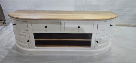 Halfrond houten tv-meubel 160 × 45 cm